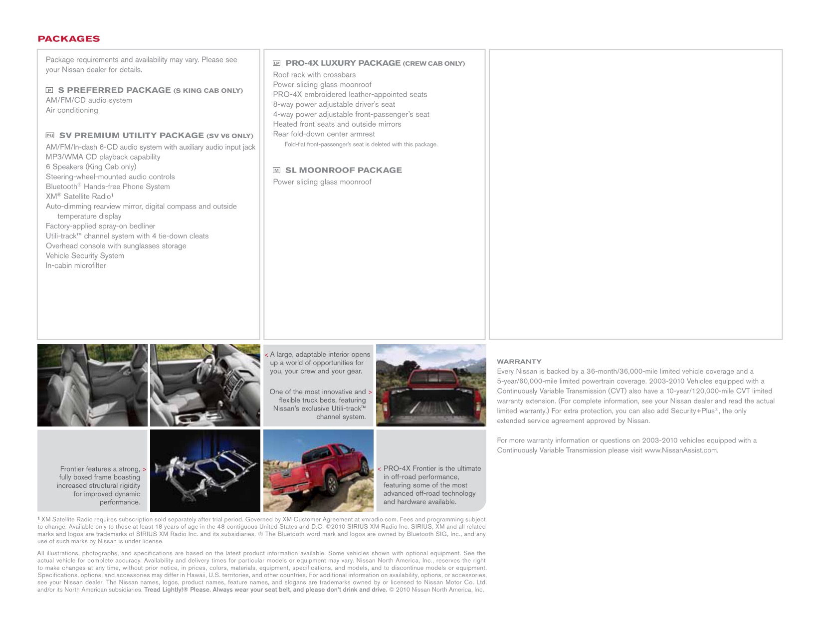 2011 Nissan Frontier Brochure Page 1